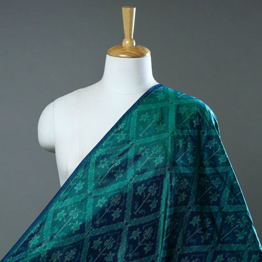 Green - Pochampally Ikat Weave Handloom Pure Mulberry Silk Fabric 44
