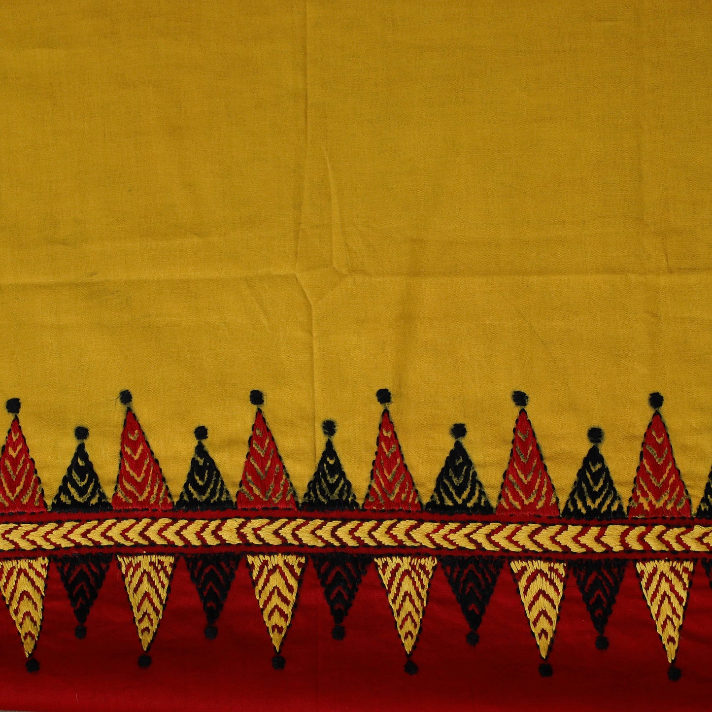 Bengal Kantha Hand Embroidered Cotton Blouse Piece 94