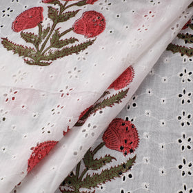 Sanganeri Hand Block Print Pure Cotton Floral Hakoba Fabric 09