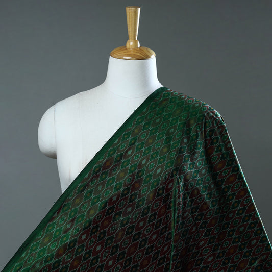 Green - Pochampally Ikat Weave Handloom Pure Mulberry Silk Fabric 45