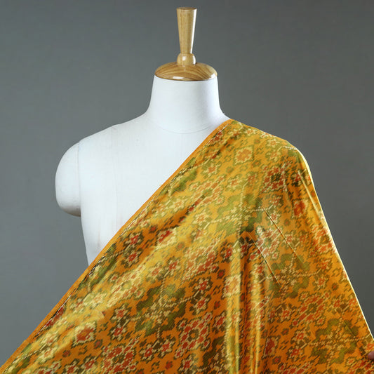 Yellow - Pochampally Ikat Weave Handloom Pure Mulberry Silk Fabric 46