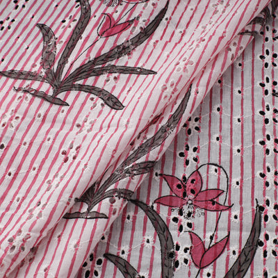 Sanganeri Hand Block Print Pure Cotton Floral Hakoba Fabric 10