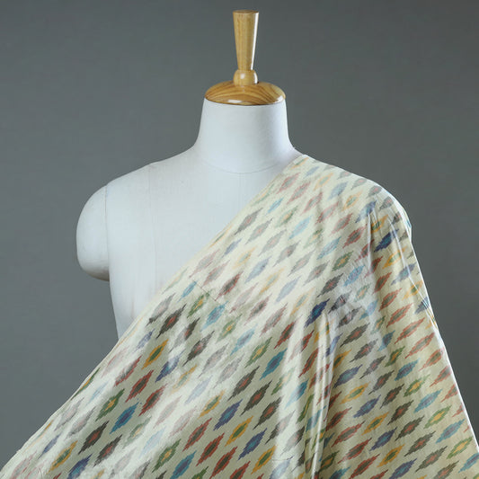 Yellow - Pochampally Ikat Weave Handloom Pure Mulberry Silk Fabric 48