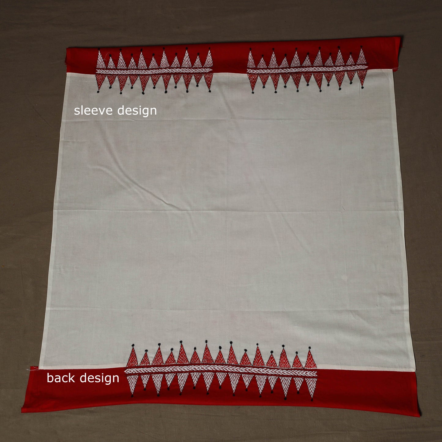 Bengal Kantha Hand Embroidered Cotton Blouse Piece 91
