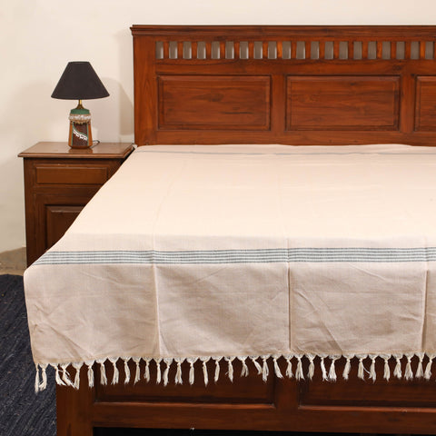 Beige - single handloom cotton bed sheet (90 x 60 in) 121