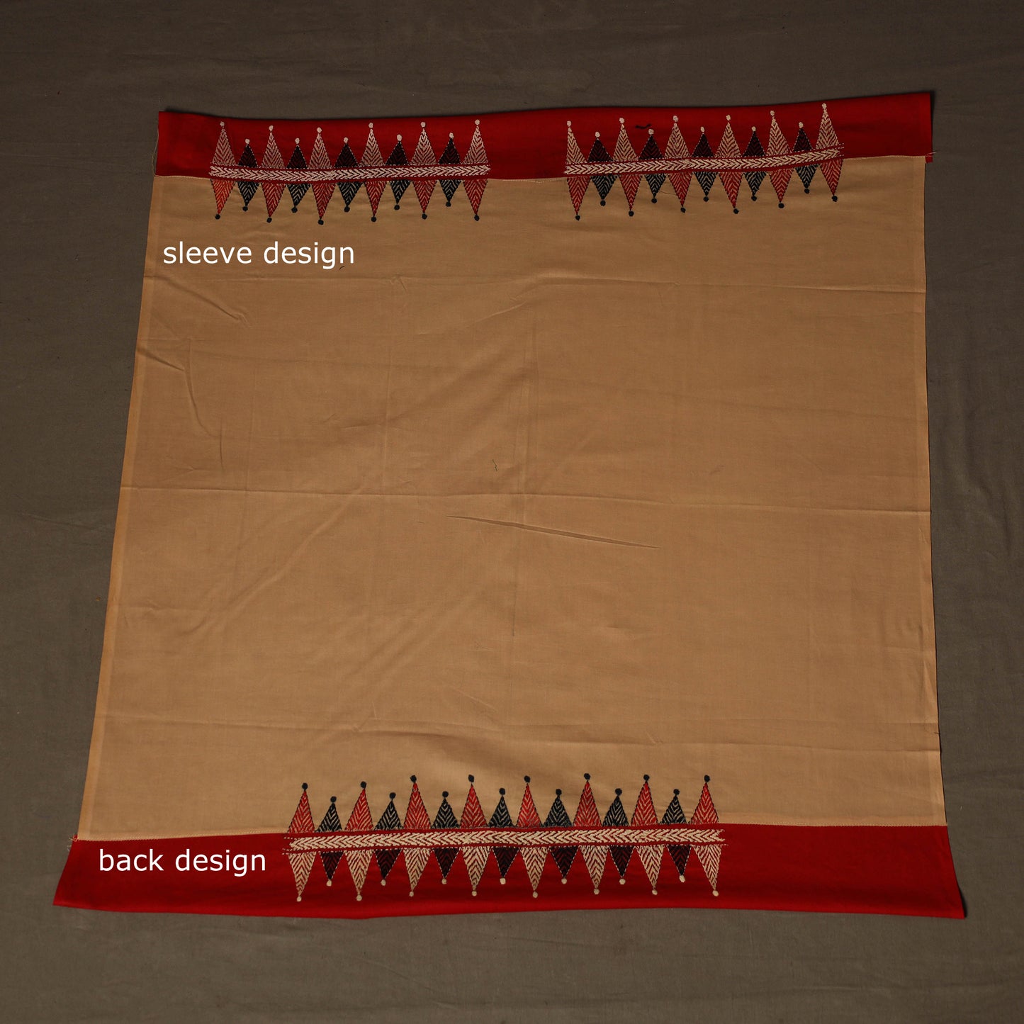 Bengal Kantha Hand Embroidered Cotton Blouse Piece 90