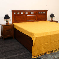 Yellow - Pure Handloom Cotton Double Bed Cover from Bijnor 19