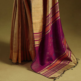 Handloom Tussar Silk Zari Border Bhagalpuri Saree 06