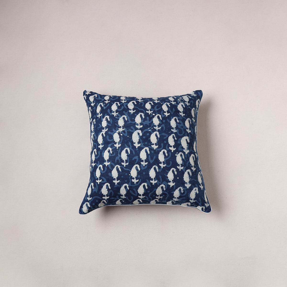 Indigo Bagru Print Cushion Cover (16 x 16 in) 198