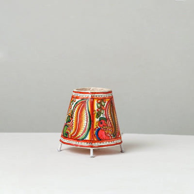 Handpainted Tholu Bommalata Leather Table Lamp (Small) 17