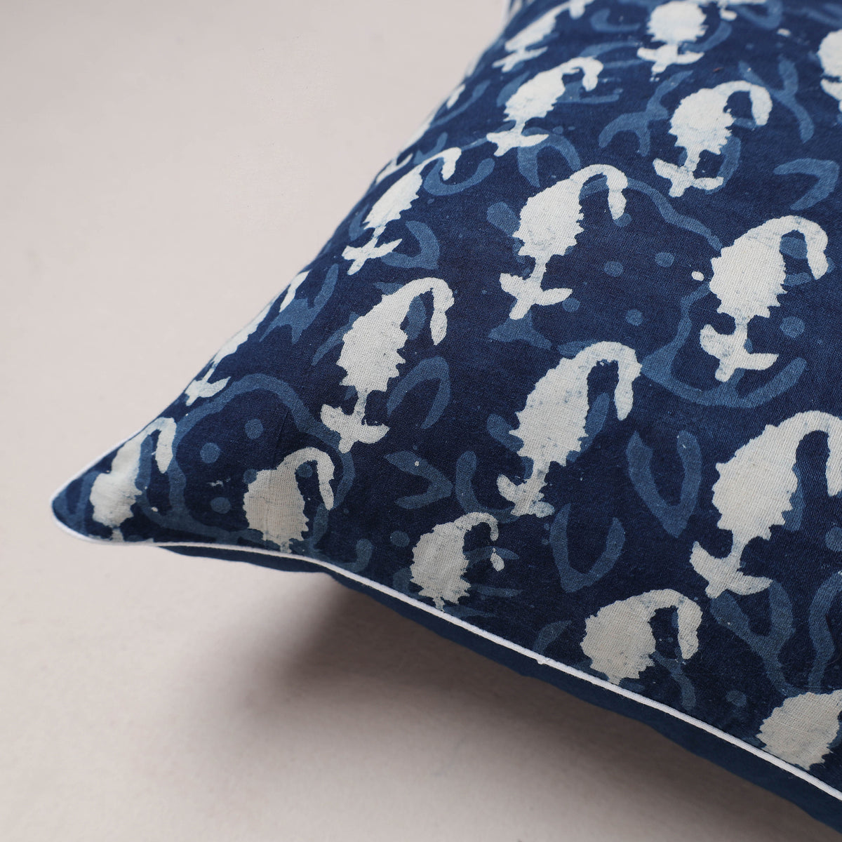Indigo Bagru Print Cushion Cover (16 x 16 in) 198