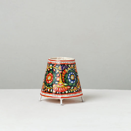 Handpainted Tholu Bommalata Leather Table Lamp (Small) 18