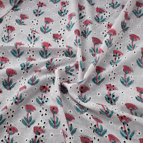 Sanganeri Hand Block Print Pure Cotton Floral Hakoba Fabric 11