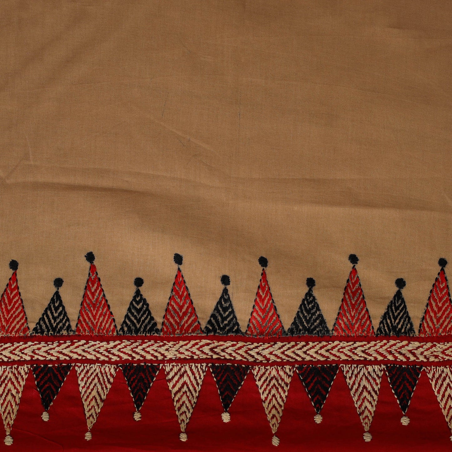Bengal Kantha Hand Embroidered Cotton Blouse Piece 90