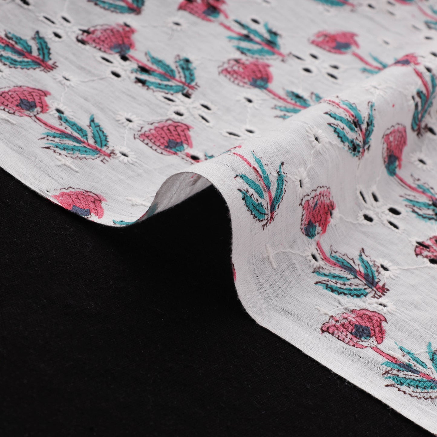 Sanganeri Hand Block Print Pure Cotton Floral Hakoba Fabric 11