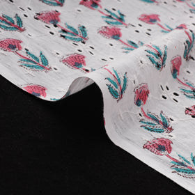 Sanganeri Hand Block Print Pure Cotton Floral Hakoba Fabric 11