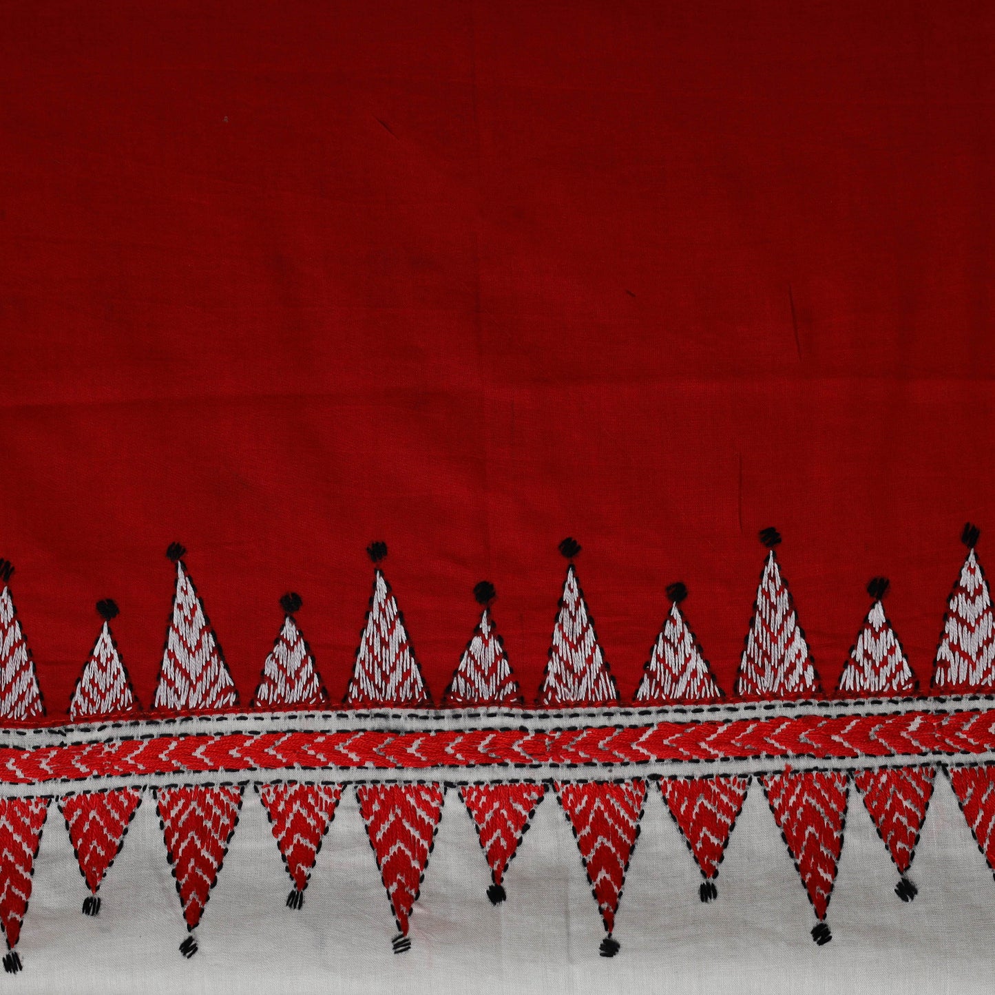 Bengal Kantha Hand Embroidered Cotton Blouse Piece 89