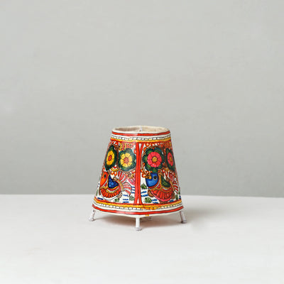 Handpainted Tholu Bommalata Leather Table Lamp (Small) 19