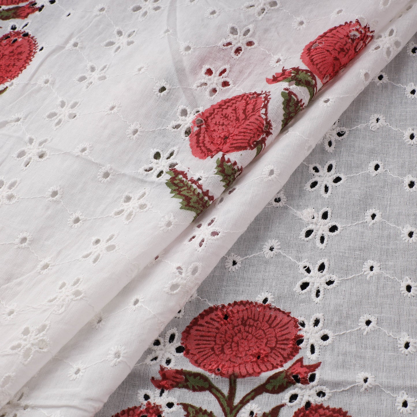 Sanganeri Hand Block Print Pure Cotton Floral Hakoba Fabric 13