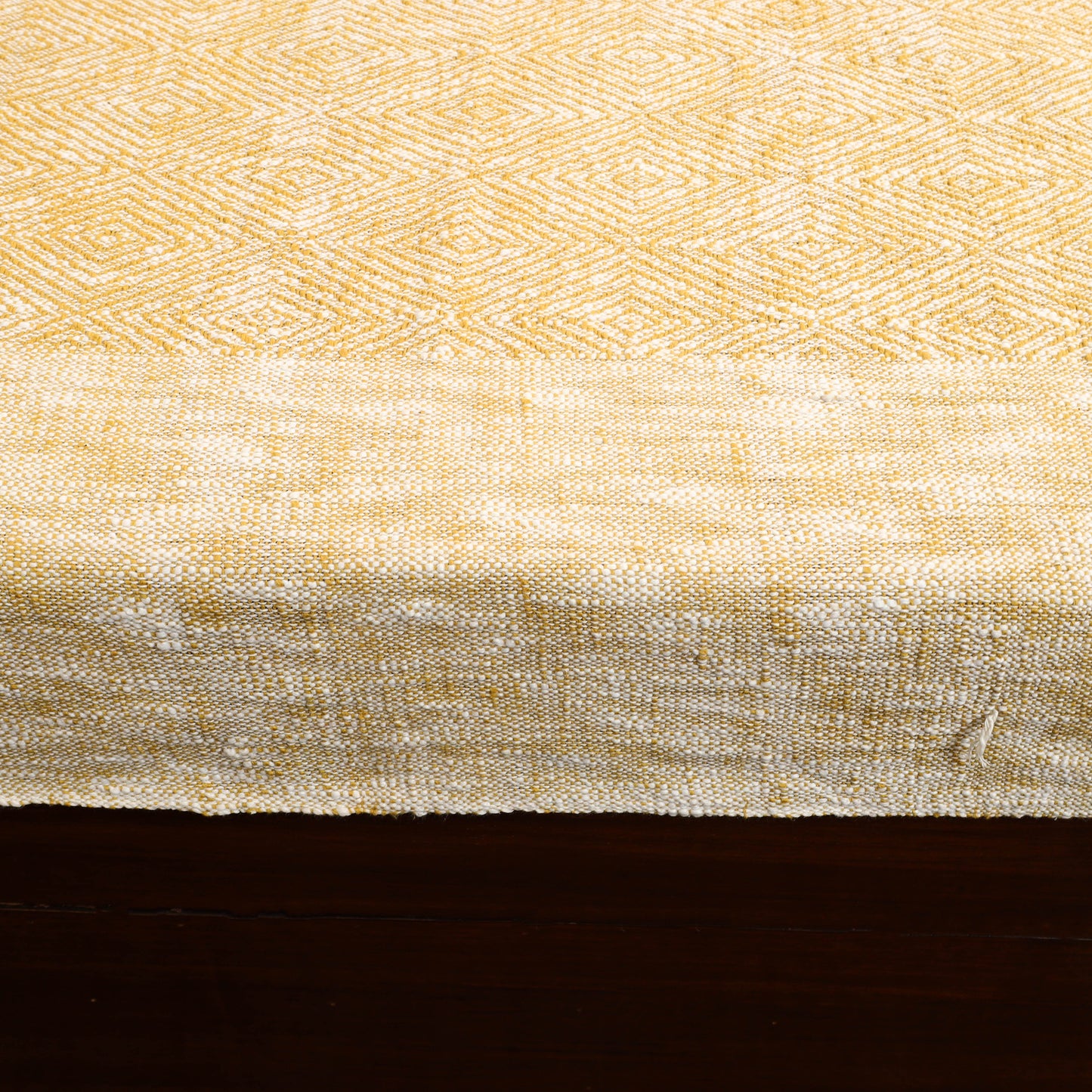 Beige - Pure Handloom Cotton Double Bed Cover from Bijnor 20