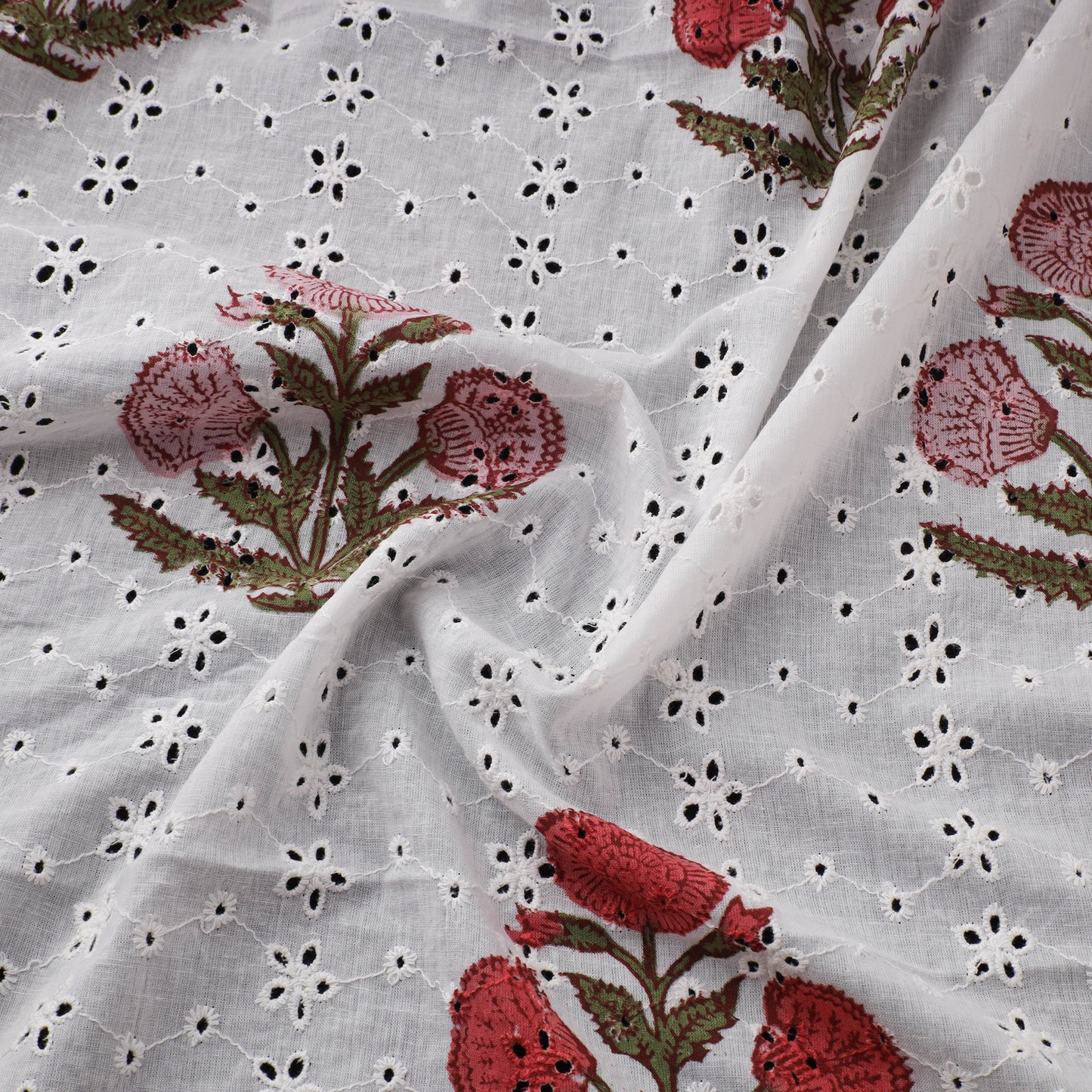 Sanganeri Hand Block Print Pure Cotton Floral Hakoba Fabric 13