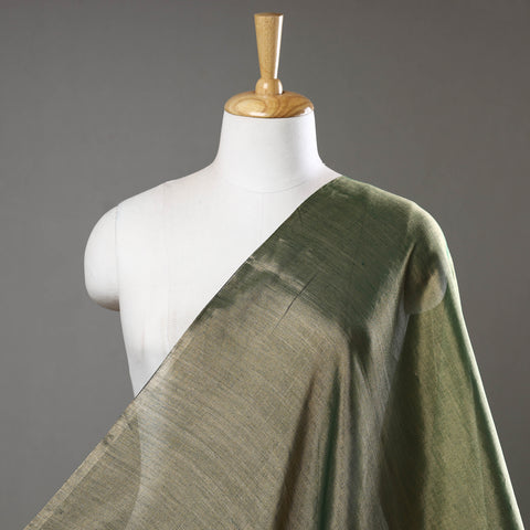 Brown - Traditional Chanderi Silk Handloom Tissue Full Gold Zari Fabric 01