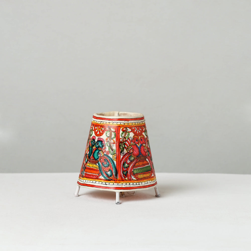 Handpainted Tholu Bommalata Leather Table Lamp (Small) 20