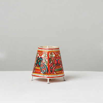 Handpainted Tholu Bommalata Leather Table Lamp (Small) 20