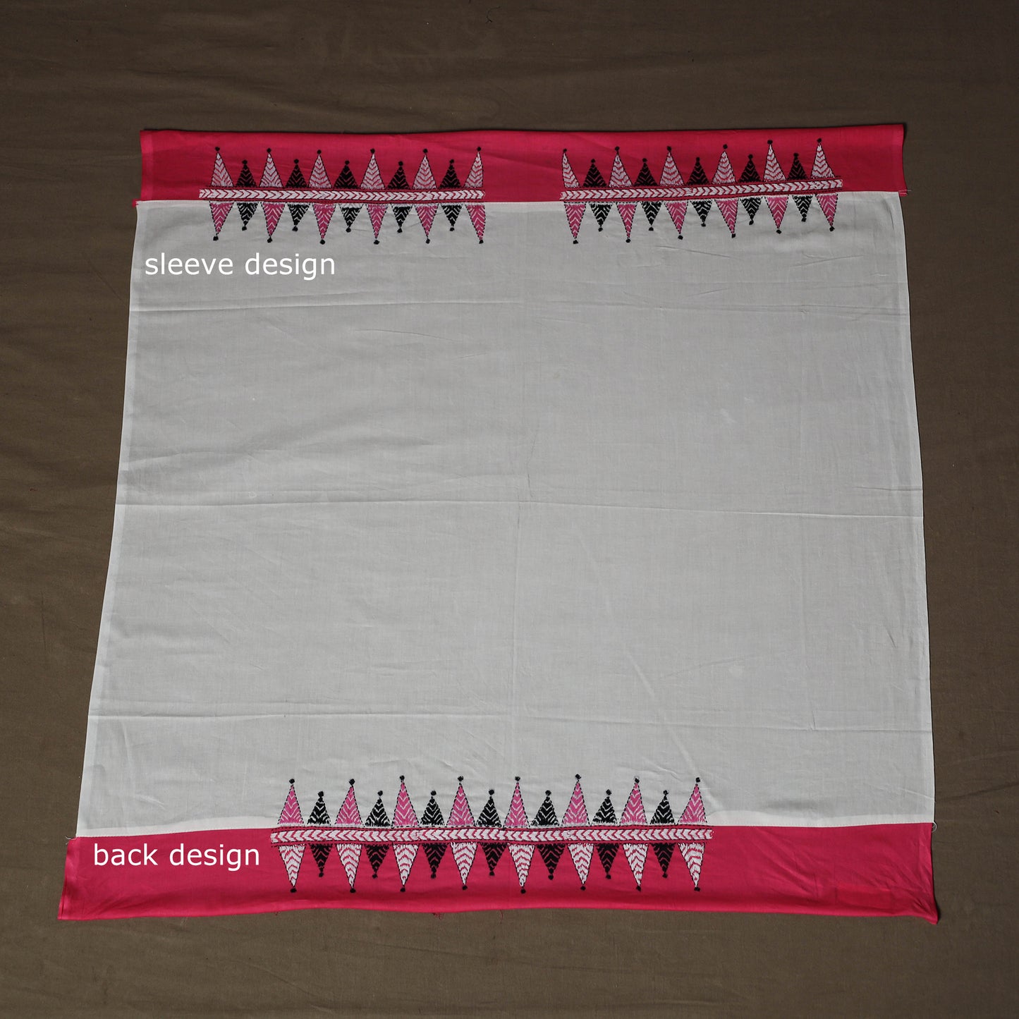 Bengal Kantha Hand Embroidered Cotton Blouse Piece 86