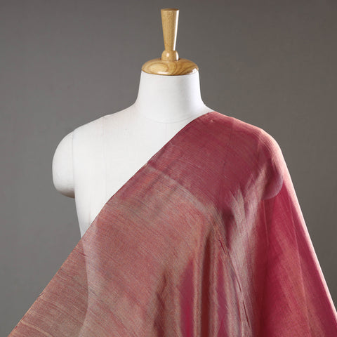 Pink - Traditional Chanderi Silk Handloom Tissue Full Gold Zari Fabric 03