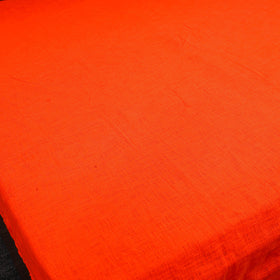 Orange - pure handloom cotton double bed cover from bijnor