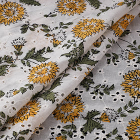 Sanganeri Hand Block Print Pure Cotton Floral Hakoba Fabric 14