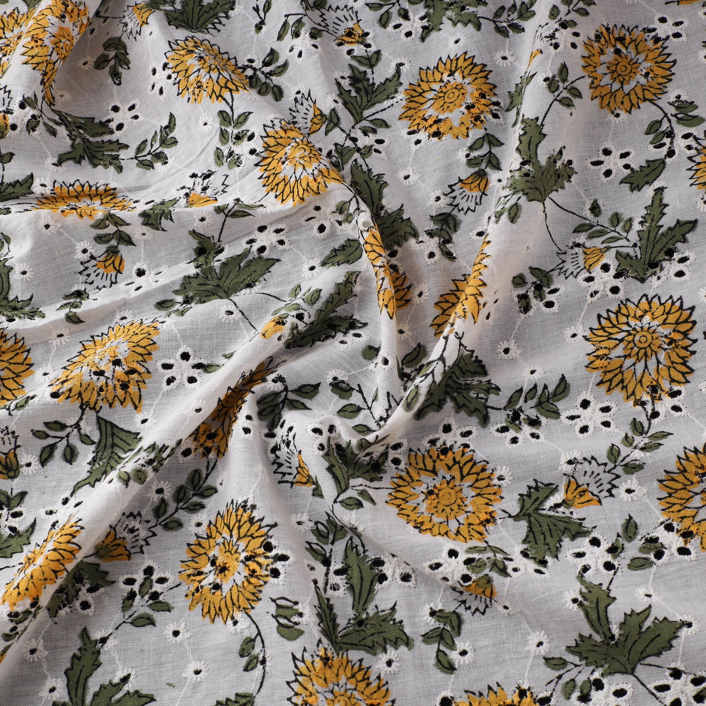 Sanganeri Hand Block Print Pure Cotton Floral Hakoba Fabric 14