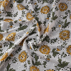 Sanganeri Hand Block Print Pure Cotton Floral Hakoba Fabric 14