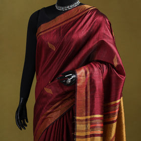 Handloom Tussar Silk Zari Border Bhagalpuri Saree 08