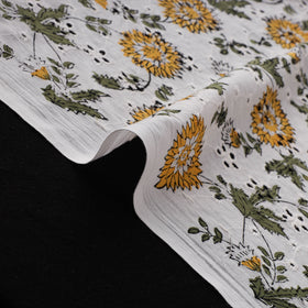 Sanganeri Hand Block Print Pure Cotton Floral Hakoba Fabric 14