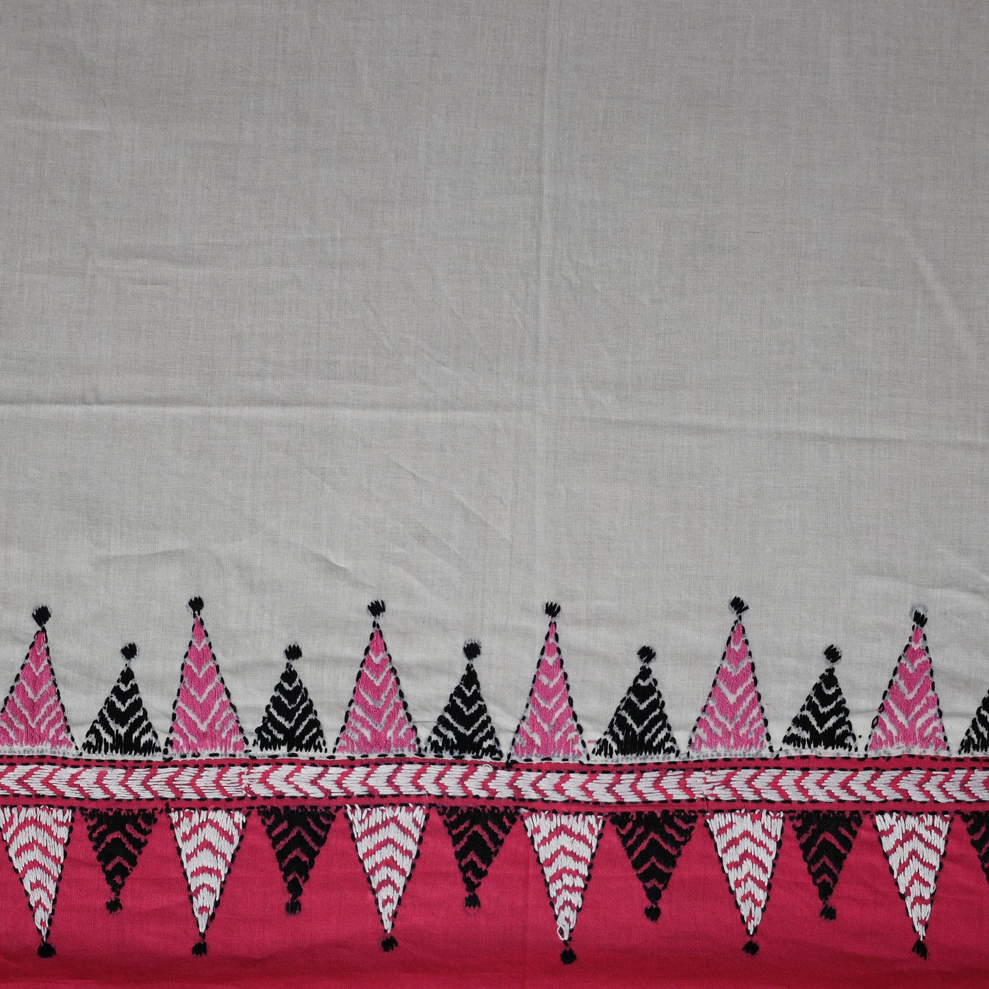 Bengal Kantha Hand Embroidered Cotton Blouse Piece 86