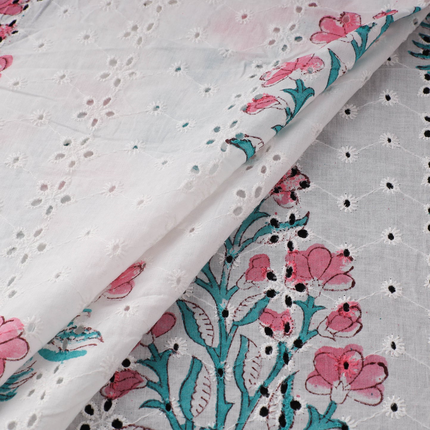 Sanganeri Hand Block Print Pure Cotton Floral Hakoba Fabric 15