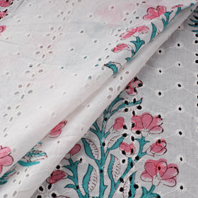 Sanganeri Hand Block Print Pure Cotton Floral Hakoba Fabric 15