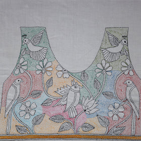 Bengal Kantha Hand Embroidered Cotton Blouse Piece 85