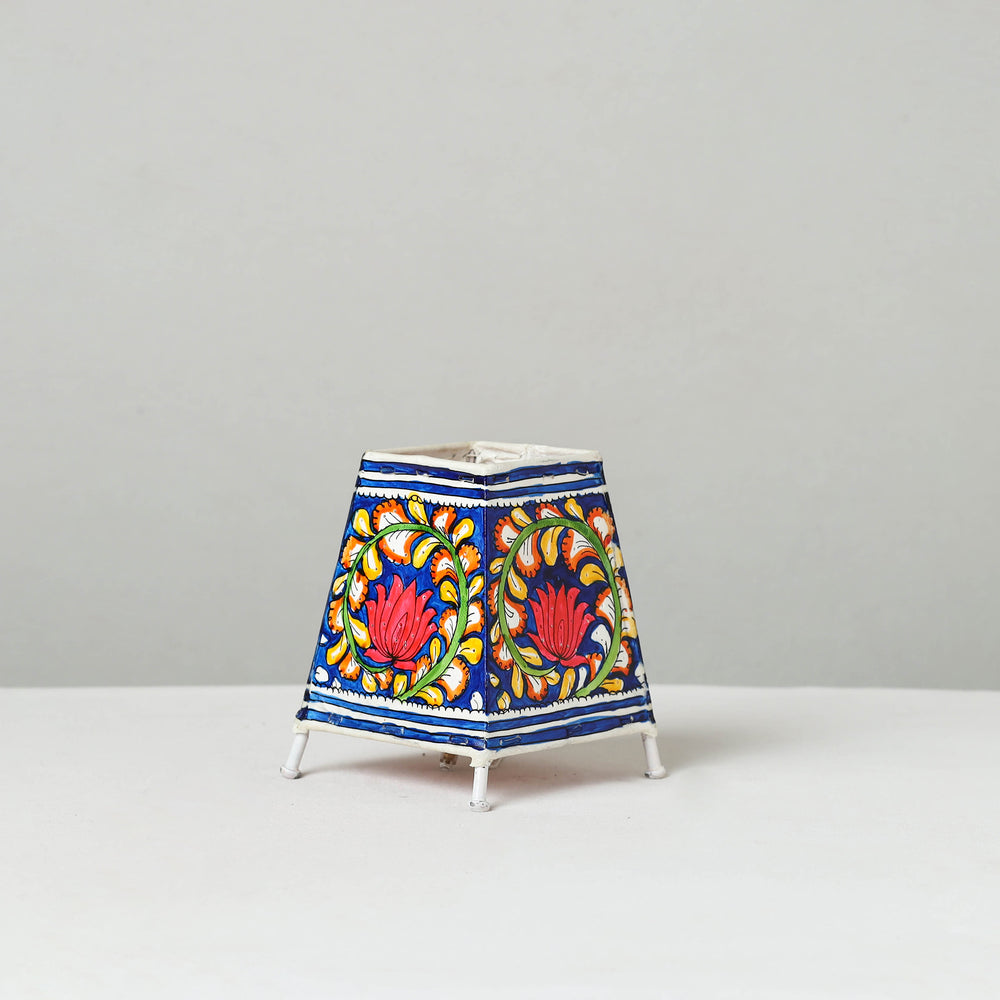 Handpainted Tholu Bommalata Leather Table Lamp (Small) 22