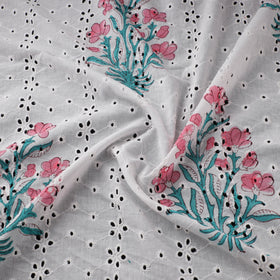 Sanganeri Hand Block Print Pure Cotton Floral Hakoba Fabric 15