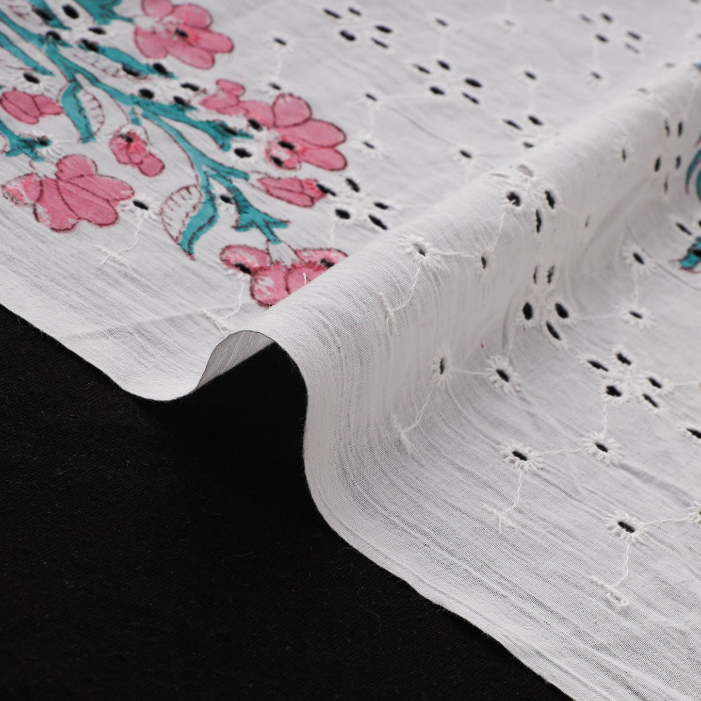 Sanganeri Hand Block Print Pure Cotton Floral Hakoba Fabric 15