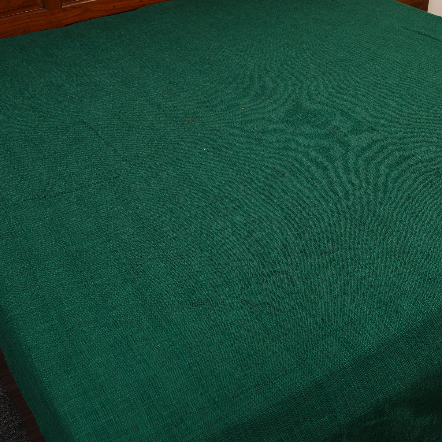 Green - Pure Handloom Cotton Double Bed Cover from Bijnor 22