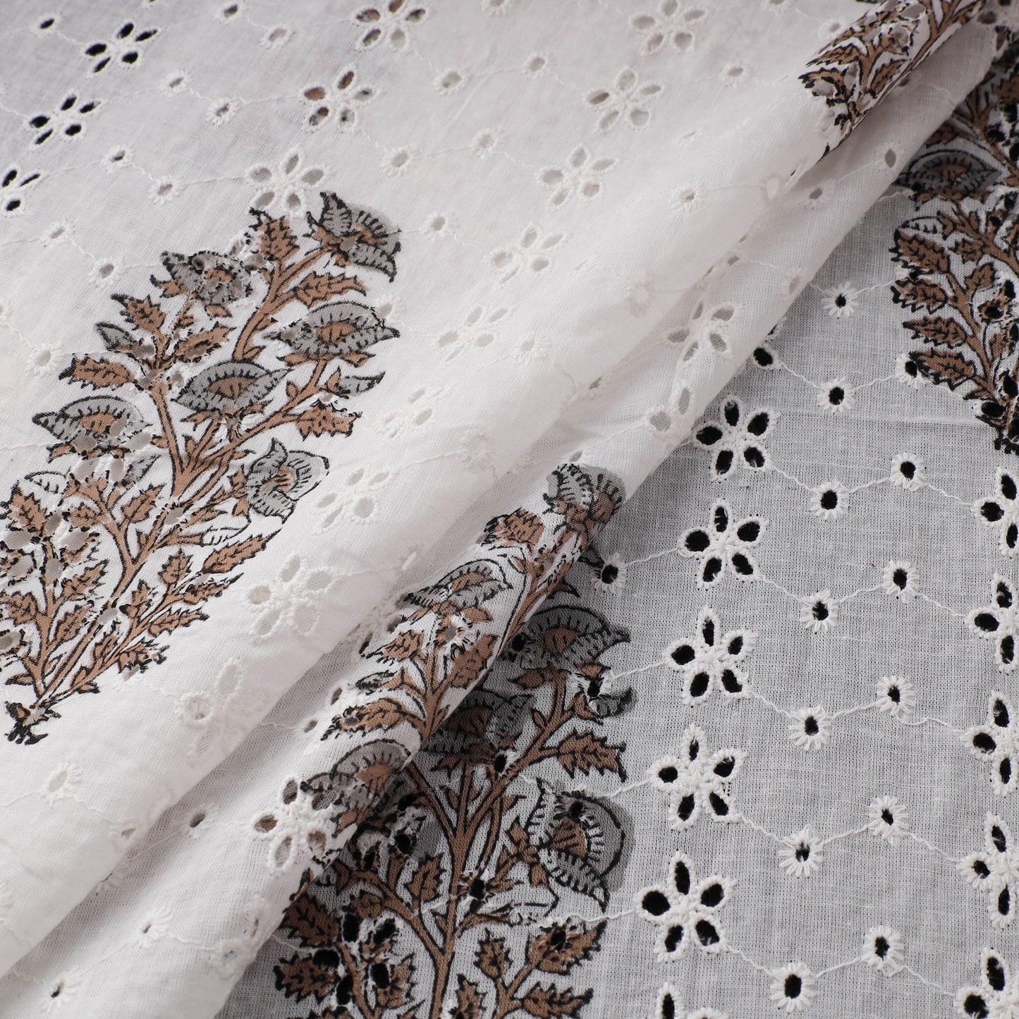 Sanganeri Hand Block Print Pure Cotton Floral Hakoba Fabric 16