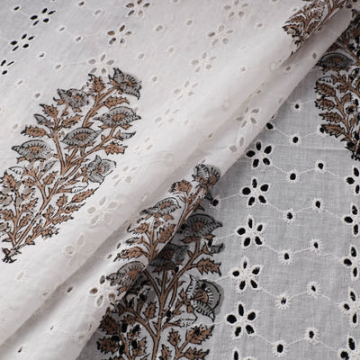 Sanganeri Hand Block Print Pure Cotton Floral Hakoba Fabric 16