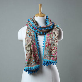 Blue Ranihati Chanderi Silk Embroidered Stole