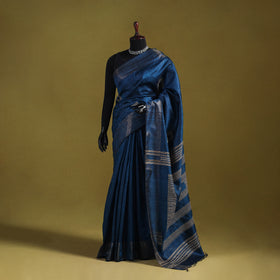 Handloom Tussar Silk Zari Border Bhagalpuri Saree 09