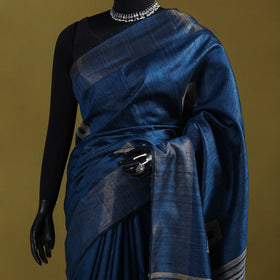 Handloom Tussar Silk Zari Border Bhagalpuri Saree 09