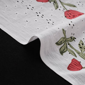 Sanganeri Hand Block Print Pure Cotton Floral Hakoba Fabric 17